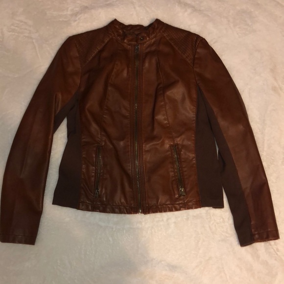Brown leather jacket - Picture 1 of 2